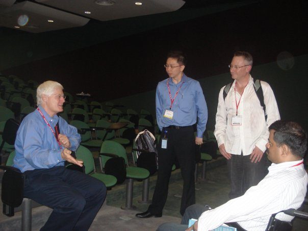 Charles Petrie in discussion at the IEEE Semantic Web Services in Practice workshop, Singapore, December 2009